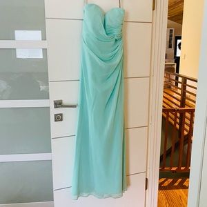 Custom Strapless backless Bridesmaid dress in Mint